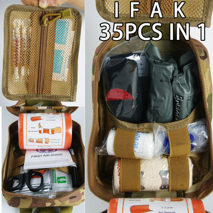 Military IFAK Trauma Survival  Kit First Aid Medical Pouch Emergency Survival Gear and Equipment with Molle Car Travel Hiking