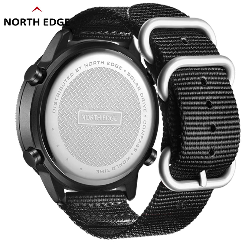 NORTH EDGE Solar: Men’s Digital Watch with Full Metal Case.