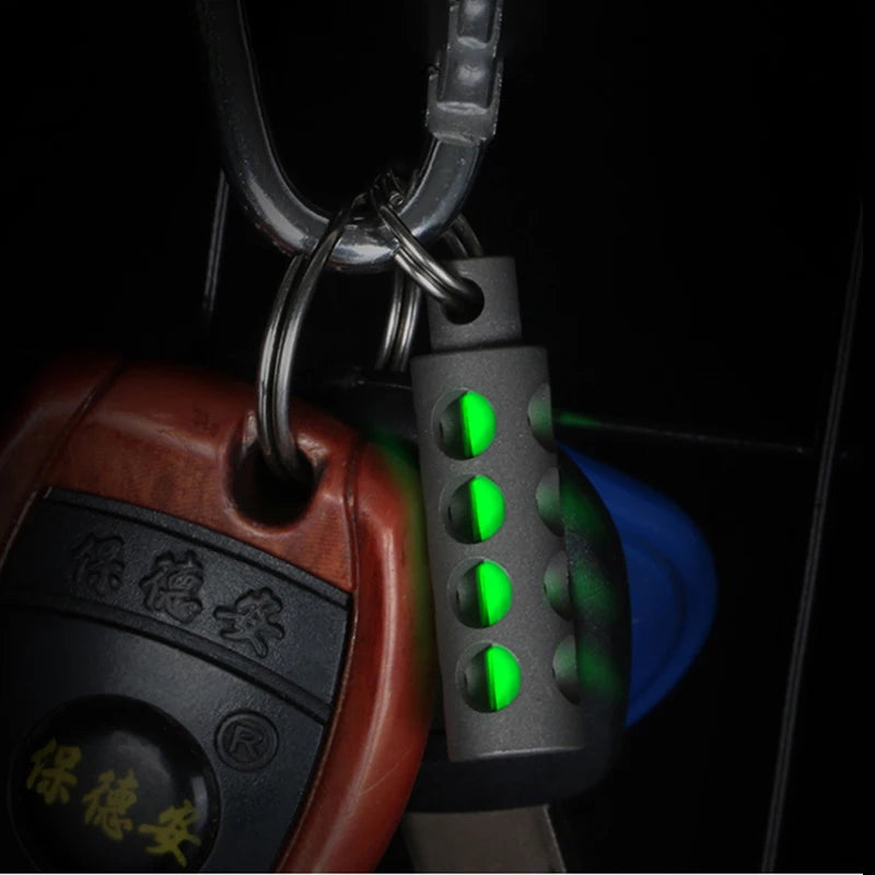 Outdoor EDC Luminous Lights Automatic Light 25 Years Titanium Alloy Key Ring Tube