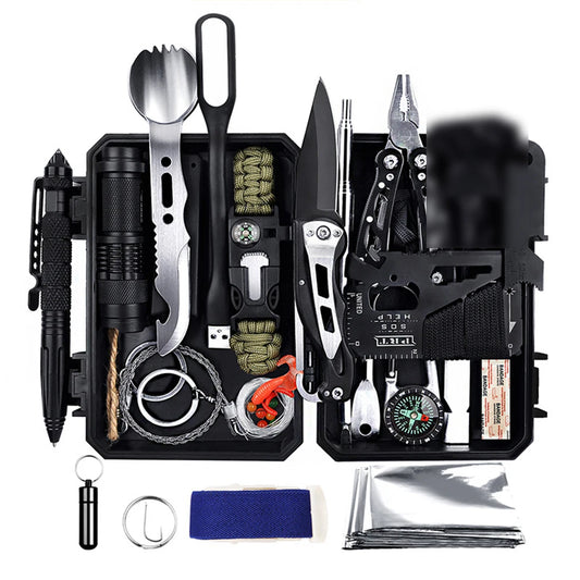 Outdoor Survival Kit 60 in 1 First Aid Gear Professional Emergency Survival Gear Equipment Tools Set For Camping Adventures Tool