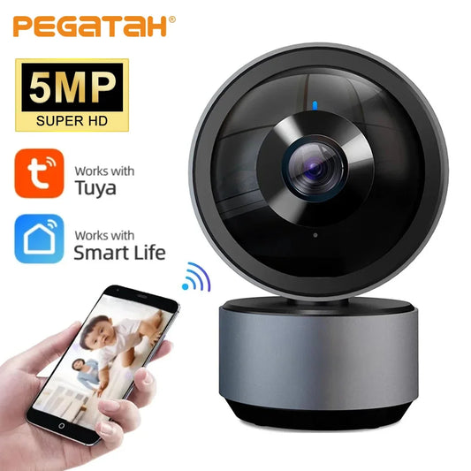PEGATAH Tuya 5MP IP Camera  WIFI Tuya Smart Home HD Night VIsion Two Way Audio Auto Tracking Cloud Smart Home Camera