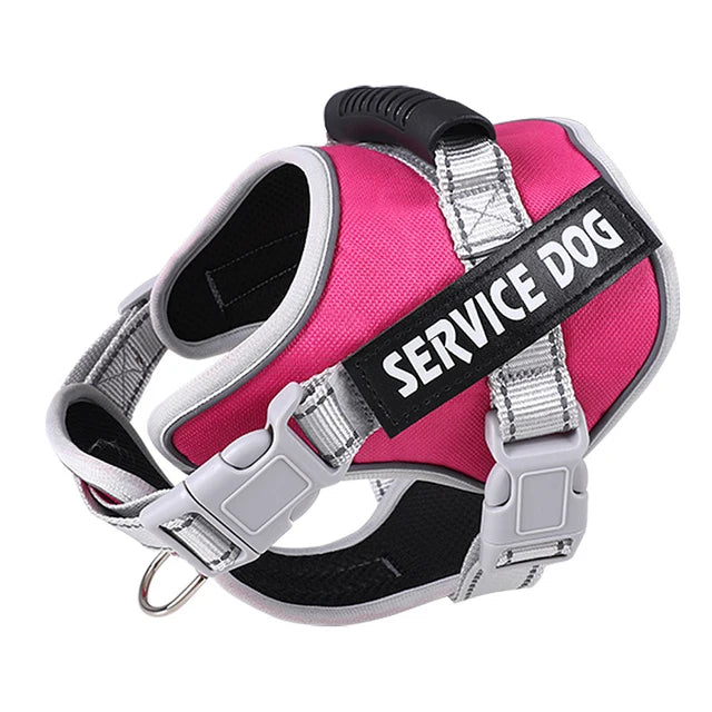 Personalized Adjustable K9 Dog Vest Service Dog Harness, Large Dog Harness with Rubber Handle for Large Dog Walking Accessories