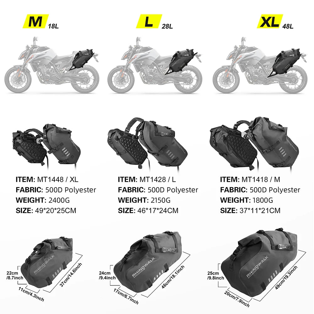 "Rhinowalk Motorcycle Pannier Bag: Ultimate Waterproof Storage for the Open Road"