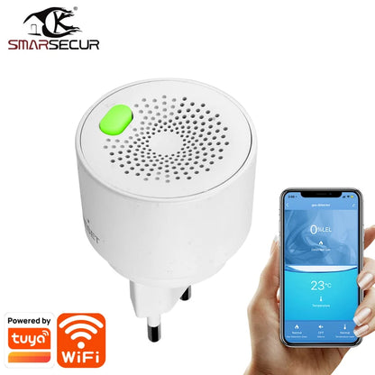 SMARSECUR Tuya WiFi GAS LPG Leak alarm Fire Security detector APP Control Safety smart home Leakage sensor