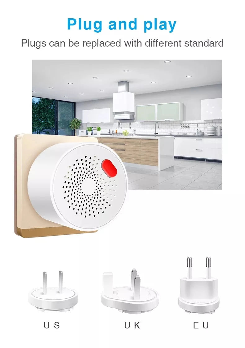 SMARSECUR Tuya WiFi GAS LPG Leak alarm Fire Security detector APP Control Safety smart home Leakage sensor