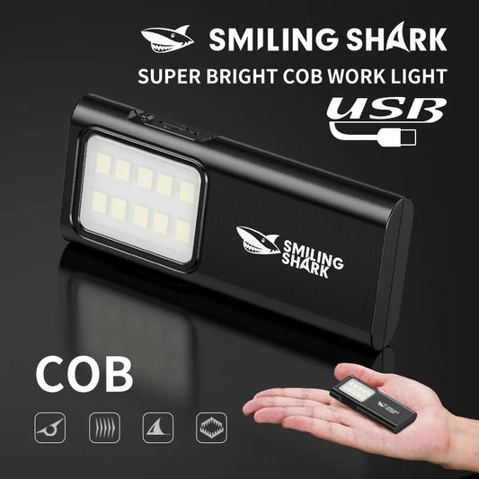 Smiling Shark TIP065 Mini Rechargeable Worklight,COB Floodlight Pocket Flashlight,with Clip