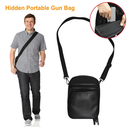Tactical Gun Pouch Concealed Portable Carry Pistol Case PU Waterproof Fanny Pack Waist Firearm Bag Handgun Air Gun Storage Bag