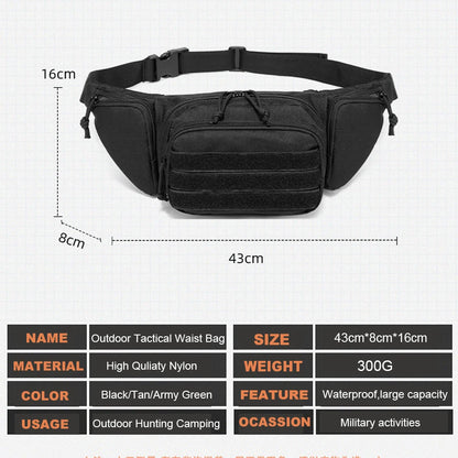 Tactical Waist Bag Concealed Gun Carry Pouch Military Pistol Holster Fanny Pack Sling Shoulder Bags for Outdoor Hunting Camping