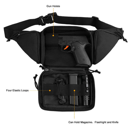 Tactical Waist Bag Concealed Gun Carry Pouch Military Pistol Holster Fanny Pack Sling Shoulder Bags for Outdoor Hunting Camping