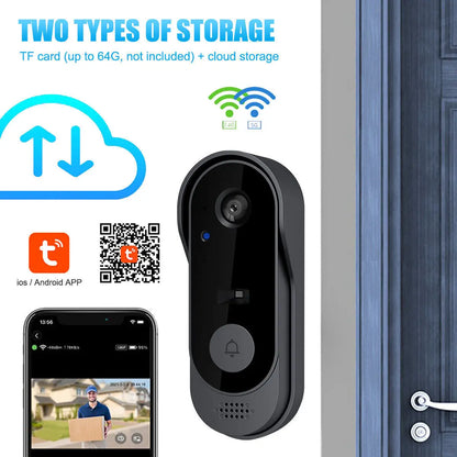 Tuya Smart IP65 Waterproof Video Doorbell Camera, Smart Visual Intercom, Night Vision, Home Monitor, Compatible With Smart Life