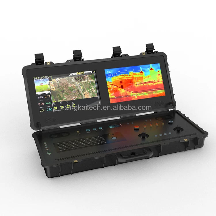 Uav Wireless Mesh Network Manufacturer Fire Fighting Drone RF Modules Dual-Screen Portable Ground Control Station