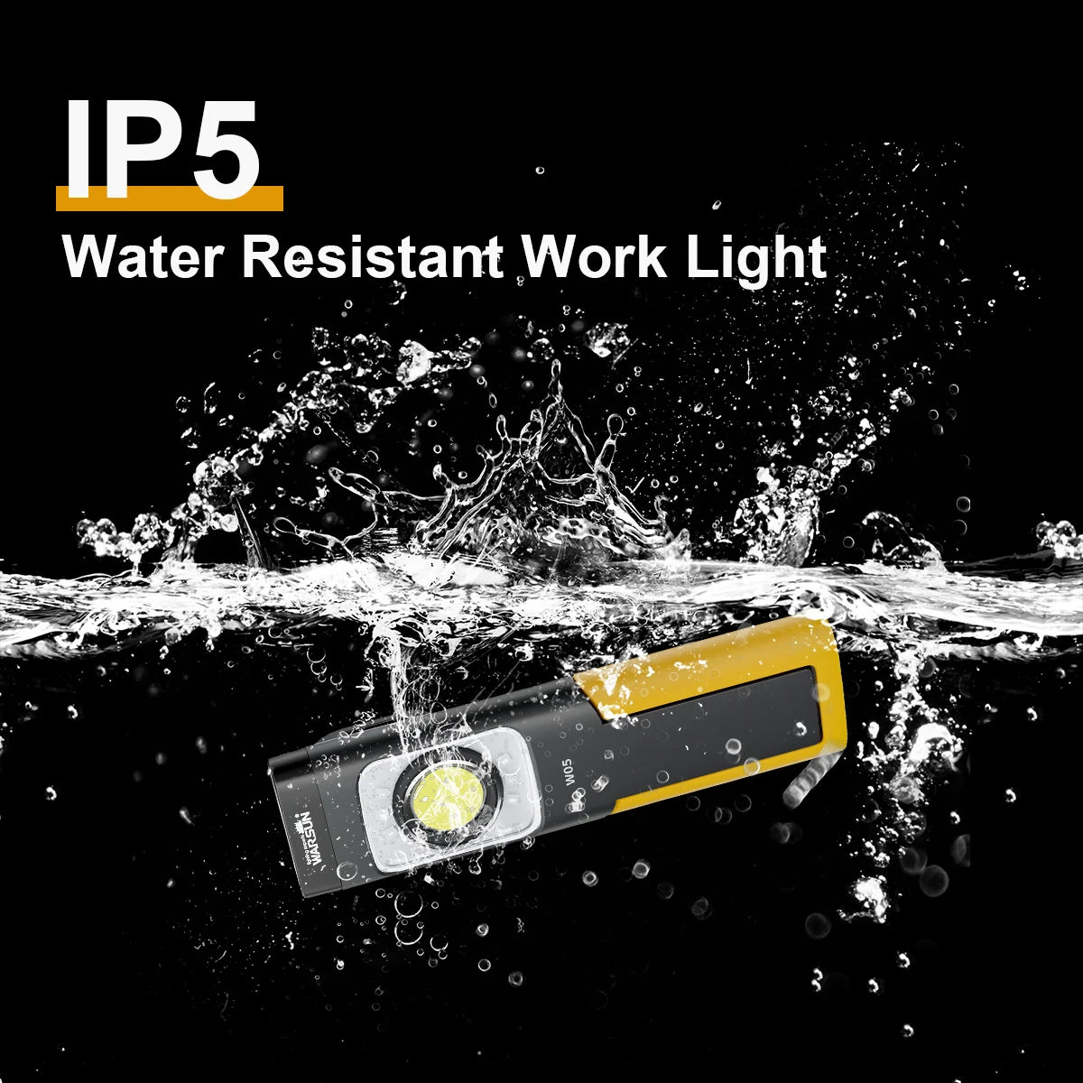 WARSUN LED Work Light , Rechargeable with Magnetic Base, Flashlight with Clip, Hook and 180° Rotation Stand