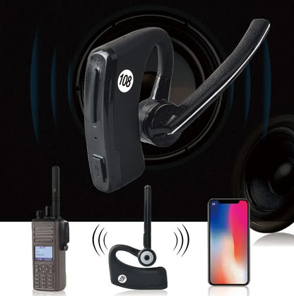 Wireless Walkie Talkie PTT Bluetooth Headset Earpiece Mic Earphone Adapter for Motorola XPR XiR APX DP Series P8668 GP328D Radio