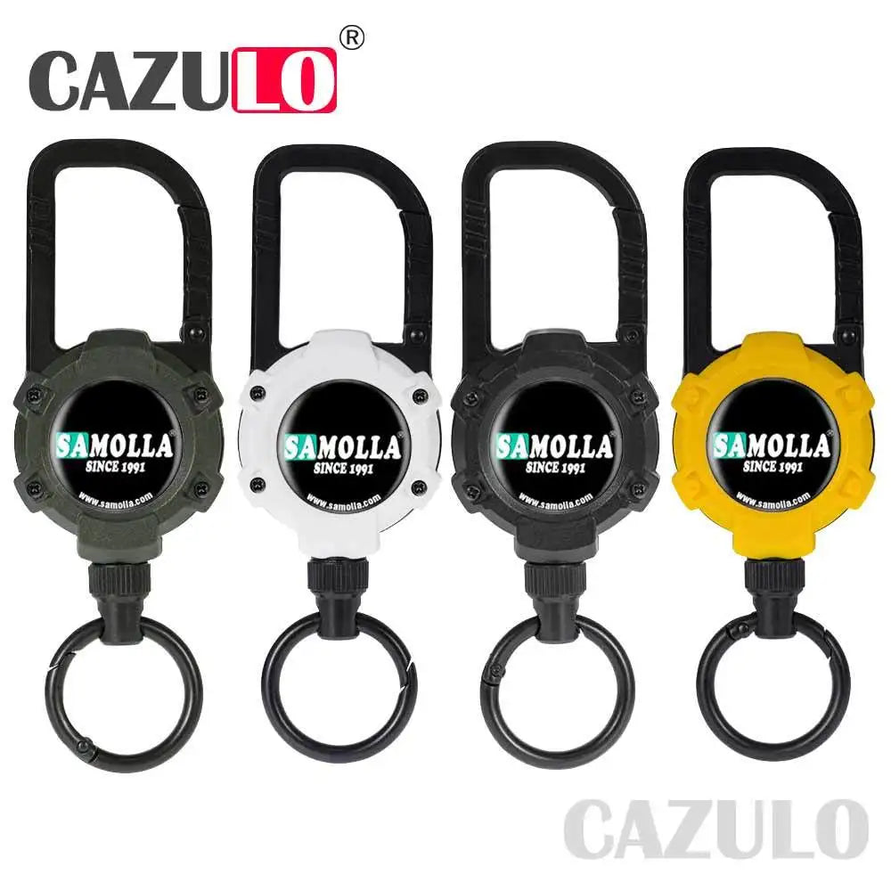 With Magnet Keychain Retractable Hook Tool Chain Key Holder Tactical Telescopic Upgraded Badge Holder Aluminum Alloy Body Tackle