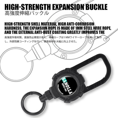 With Magnet Keychain Retractable Hook Tool Chain Key Holder Tactical Telescopic Upgraded Badge Holder Aluminum Alloy Body Tackle