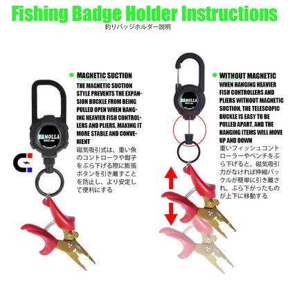 With Magnet Keychain Retractable Hook Tool Chain Key Holder Tactical Telescopic Upgraded Badge Holder Aluminum Alloy Body Tackle