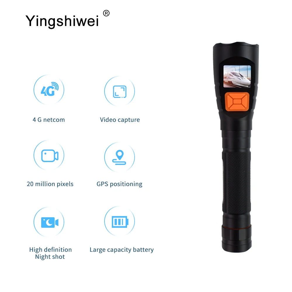 "Flashlight Camera Combo: Handheld 4G WiFi DVR Smart Cam for Live Video Recording"