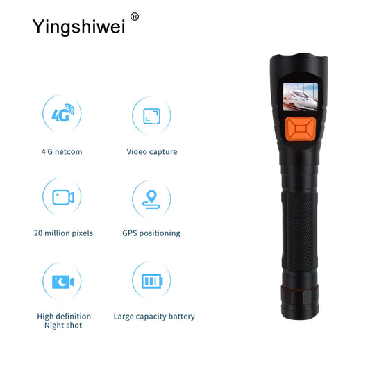 "Flashlight Camera Combo: Handheld 4G WiFi DVR Smart Cam for Live Video Recording"