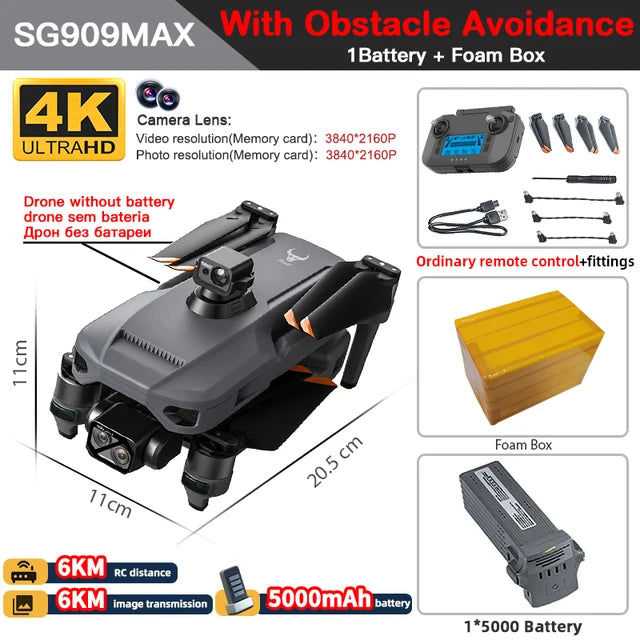 ZLL SG909 SG909MAX GPS Professional Drone With 4K Camera 3-Axis Gimbal 360 Obstacle Avoidance