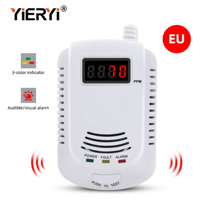 yieryi Home Standalone Plug-In Combustible Gas Detector LPG LNG Coal Natural Gas Leak Alarm Sensor Voice Warning Alarm Sensor