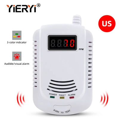 yieryi Home Standalone Plug-In Combustible Gas Detector LPG LNG Coal Natural Gas Leak Alarm Sensor Voice Warning Alarm Sensor